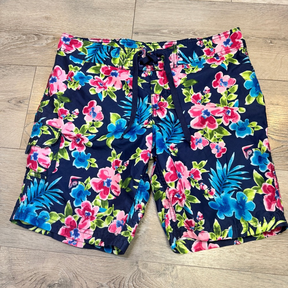 Kanu Surf Katya Board Shorts Size 6 Classic Tropical Floral Cargo Swim Trunks